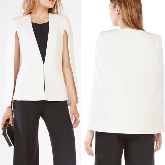 bcbg white cape blazer